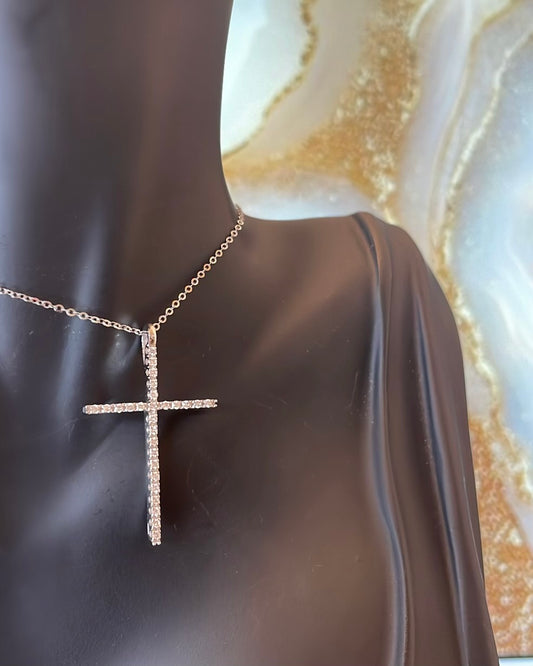 18ct Medium Diamond Cross