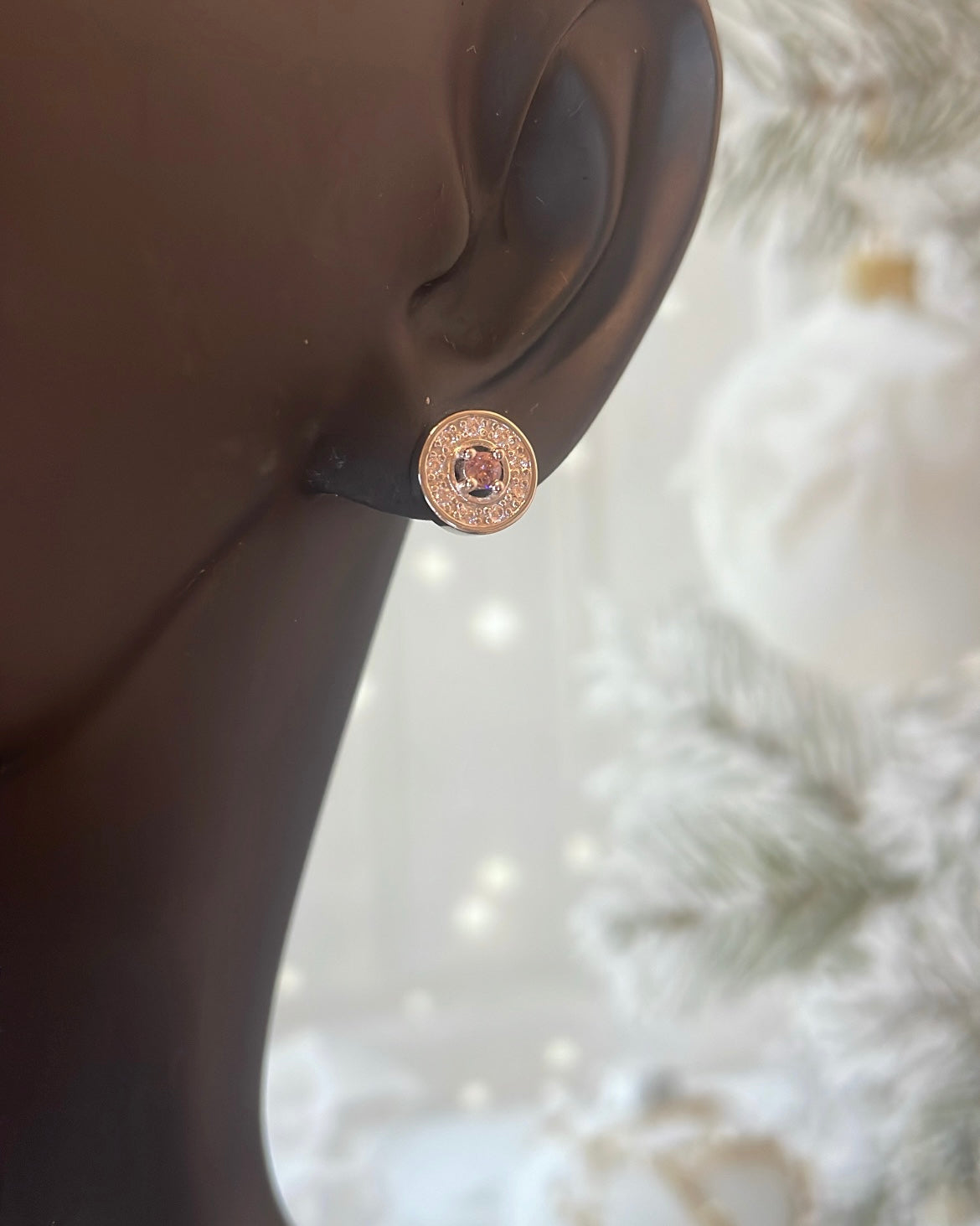 Sterling Silver & CZ Halo Birthstone Stud Earrings