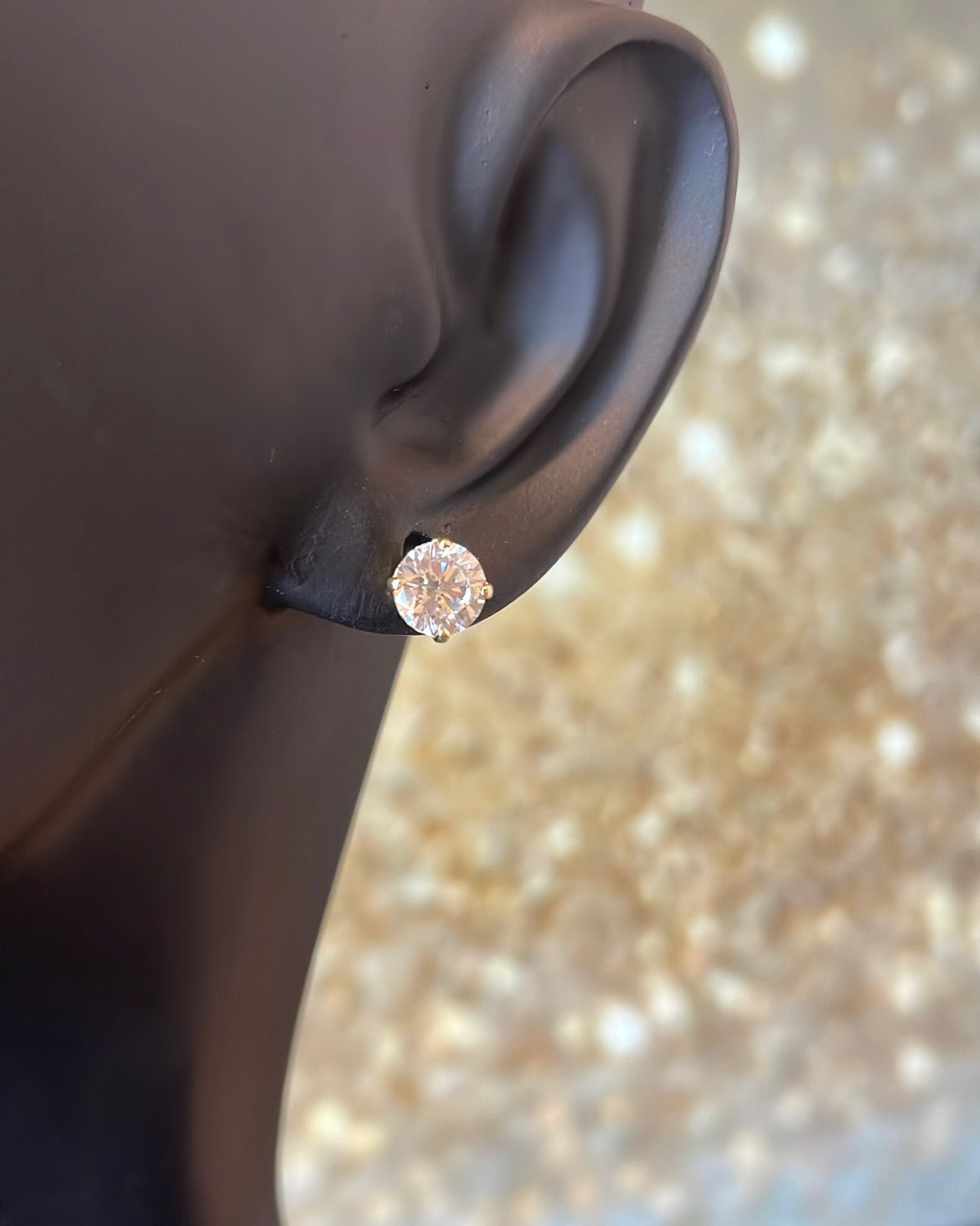 9ct Yellow Gold & CZ Stud Earrings