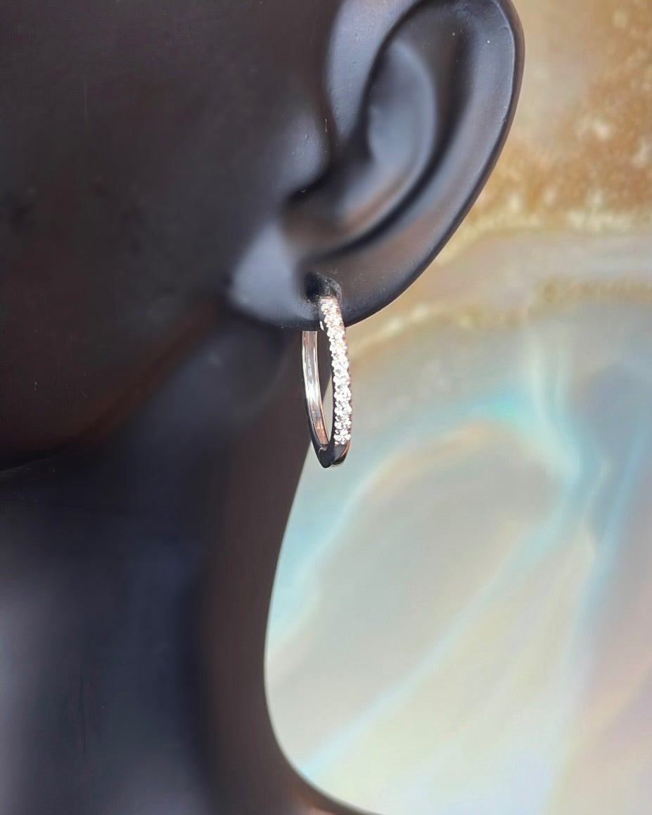 9ct White Gold 0.17ct Diamond Hoop Earrings