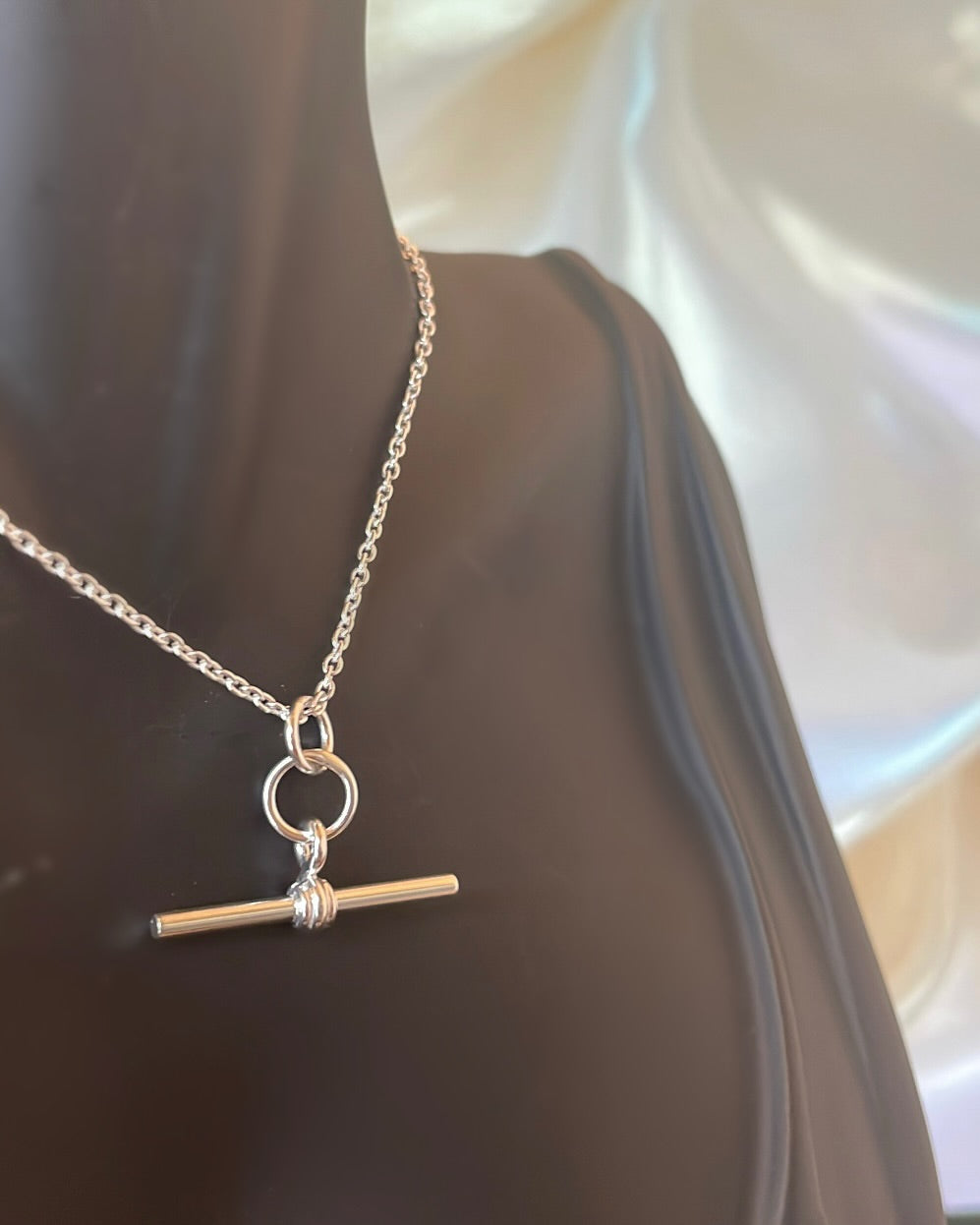 Small Sterling Silver Traditional T-bar & Double Hoop Pendant