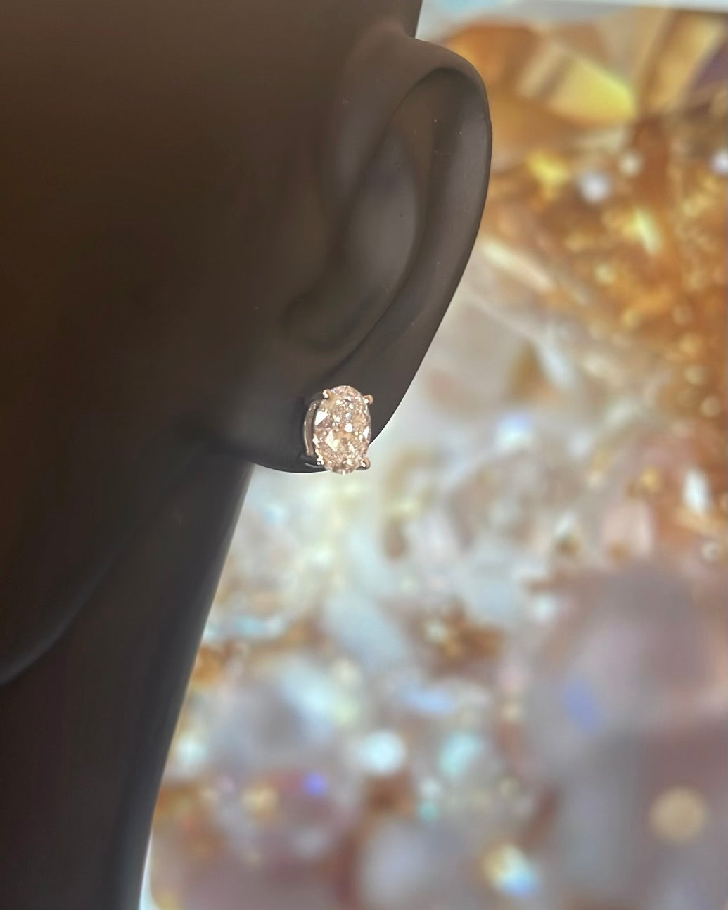 1.32ct Total Oval Diamond Stud 9ct White Gold Earrings