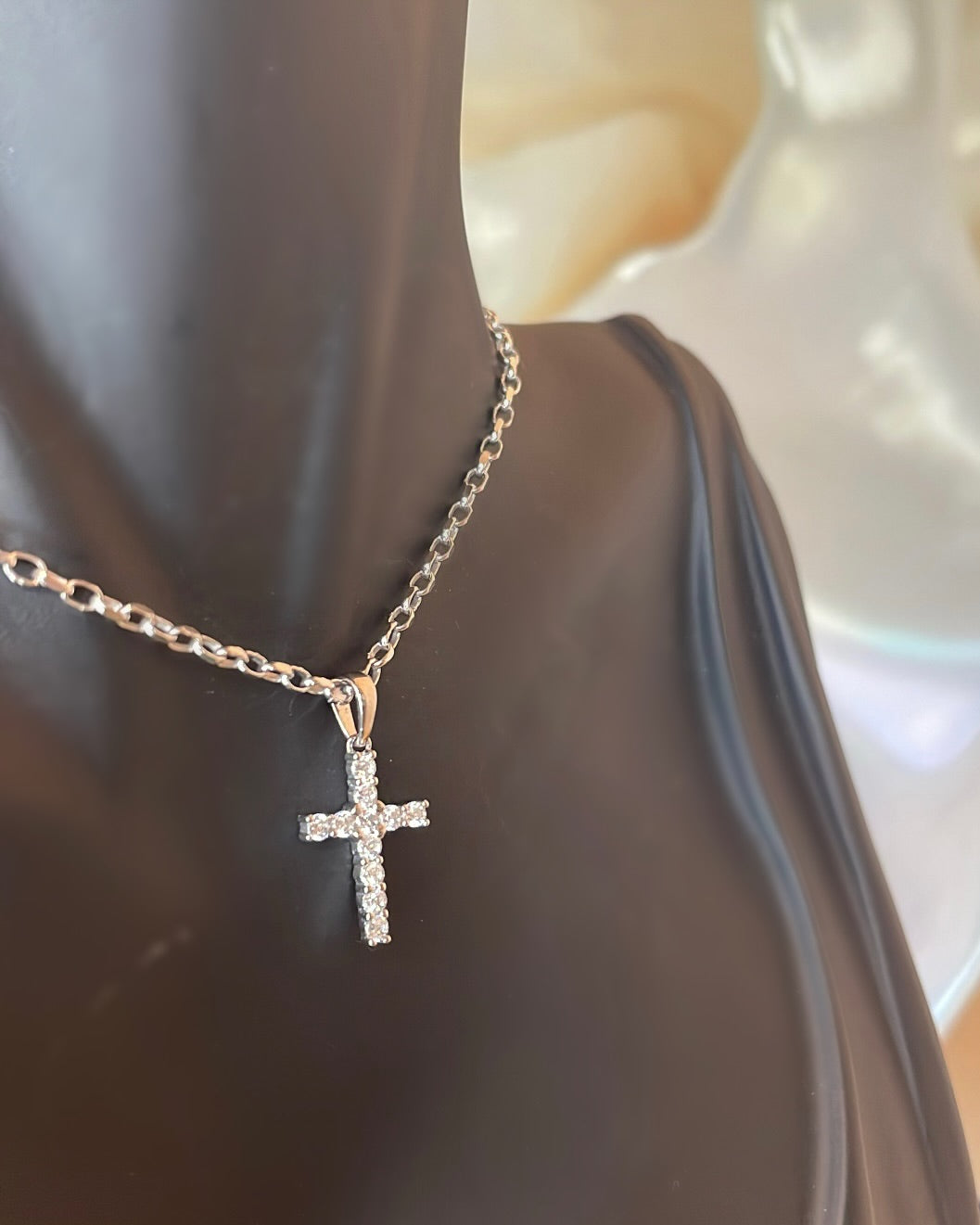 Sterling Silver & CZ Minimalistic Cross