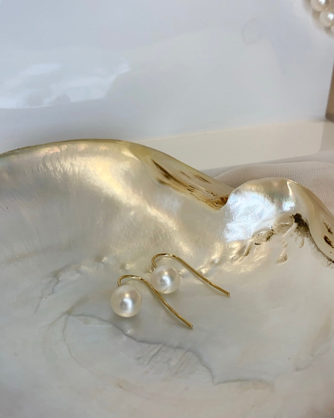9ct Pearl Earrings Shepherd Hook