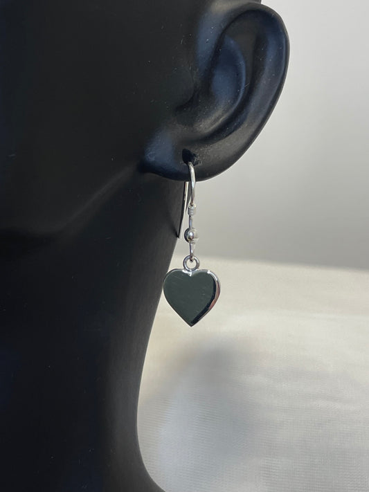 Sterling Silver Heart Earrings with Shepard Hook