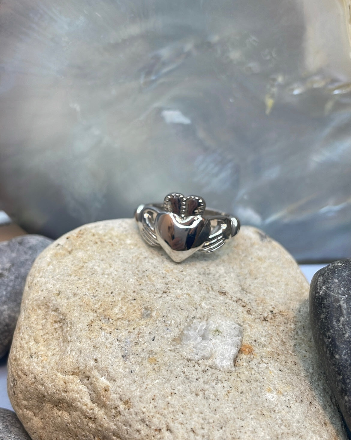 Large Sterling Silver Claddagh Ring