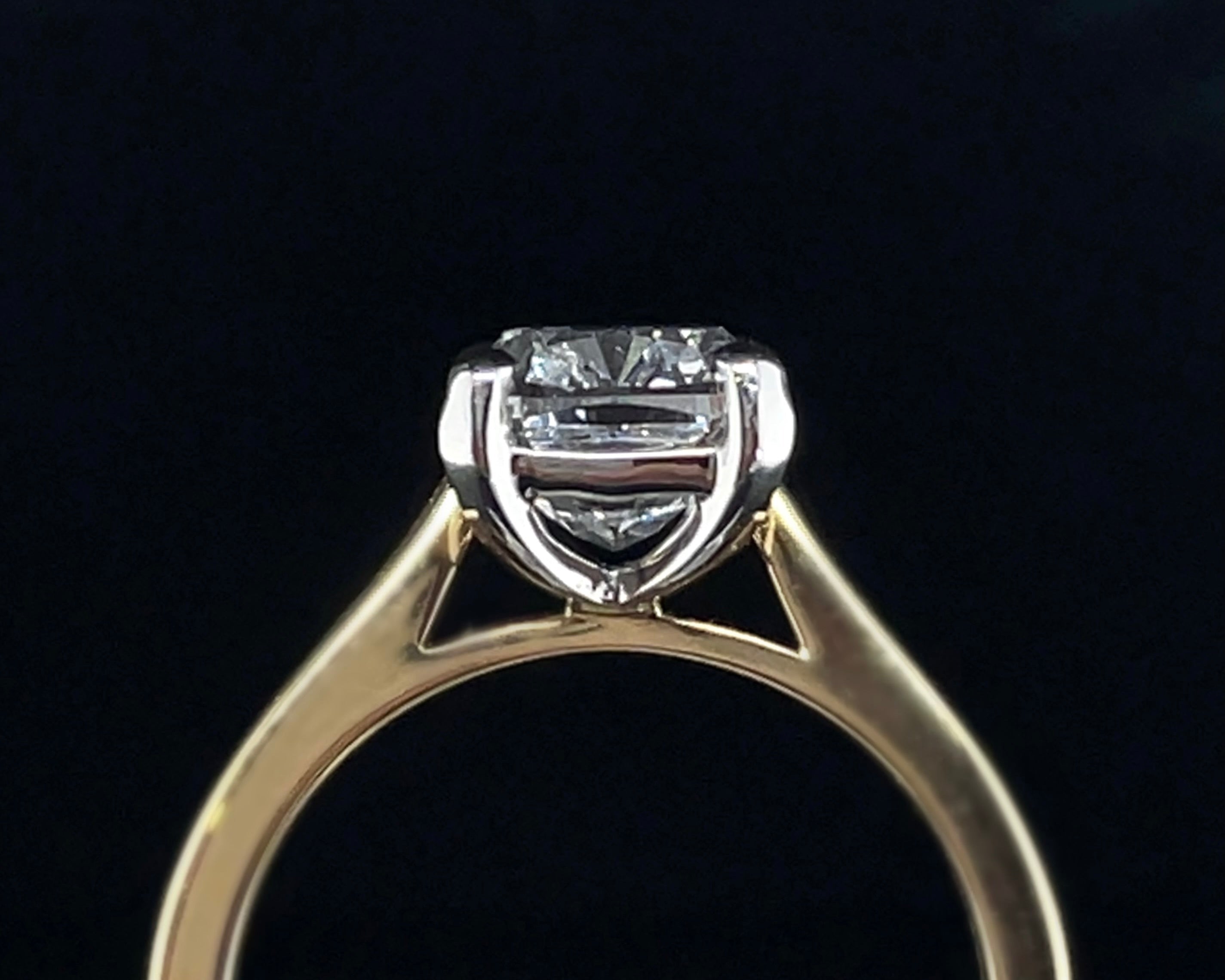 3ct Elongated Cushion Cut Diamond Ring in 18ct Yellow Gold
