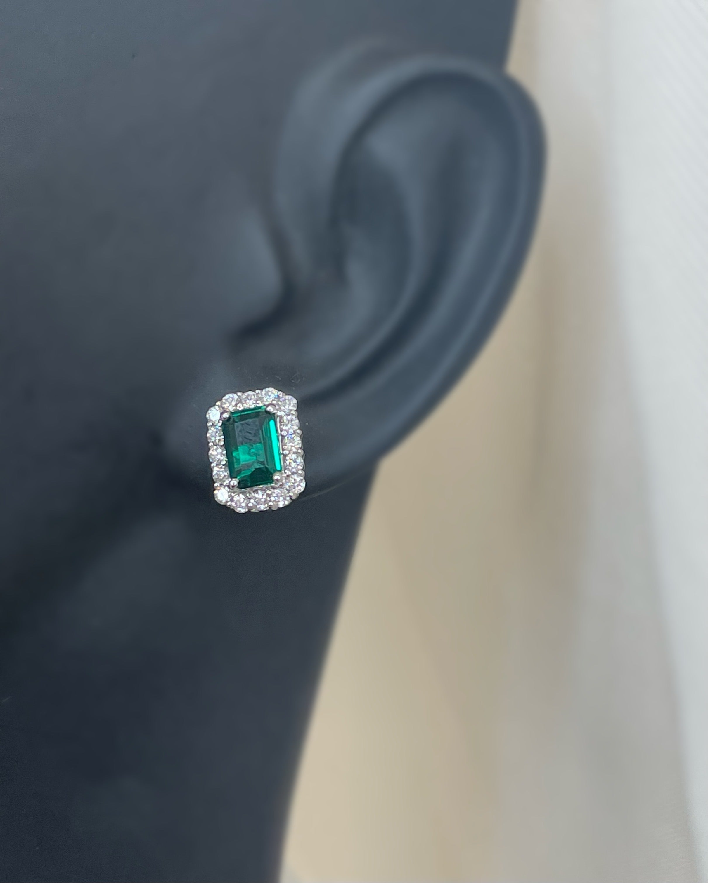 Emerald cut discount swarovski crystal earrings