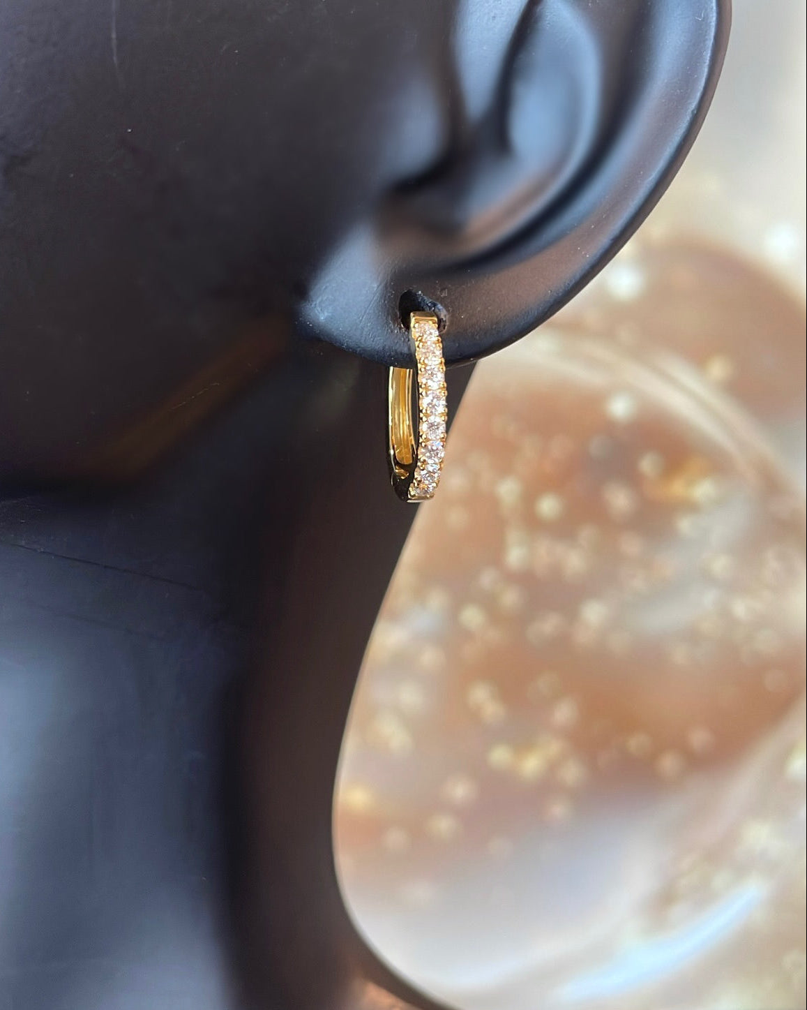 9ct Yellow Gold & Diamond Mini Hoop Earrings