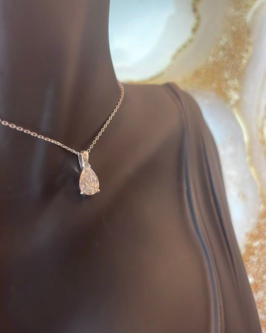 1ct Pear Brilliant Solitaire Diamond Pendant