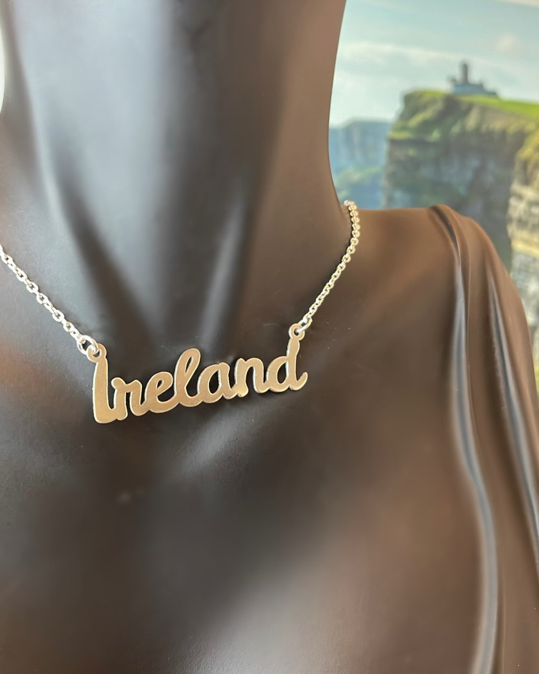 Sterling Silver Horizontal 'Ireland' Pendant