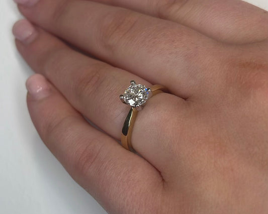 1.25ct Round Brilliant Diamond Solitaire Yellow Gold Ring