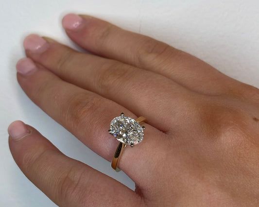 2.50ct Oval Diamond Solitaire Yellow Gold Ring