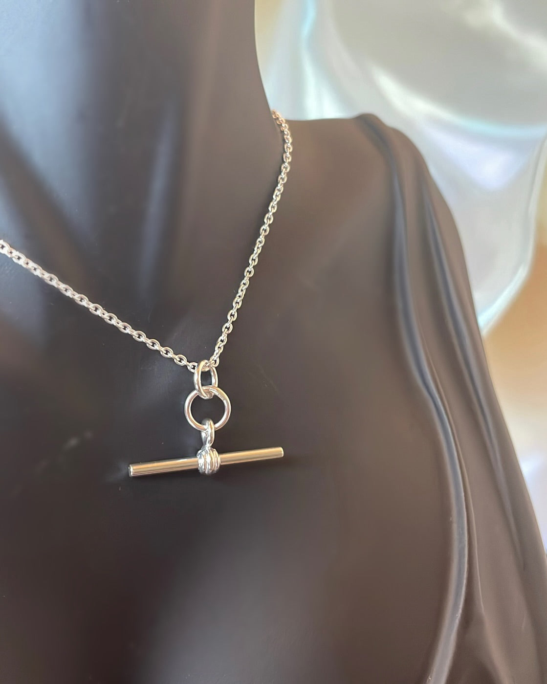 Small Sterling Silver Traditional T-bar & Double Hoop Pendant