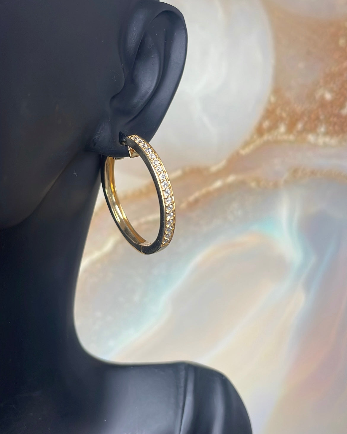 9ct Yellow Gold 0.44ct Diamond Hoop Earrings