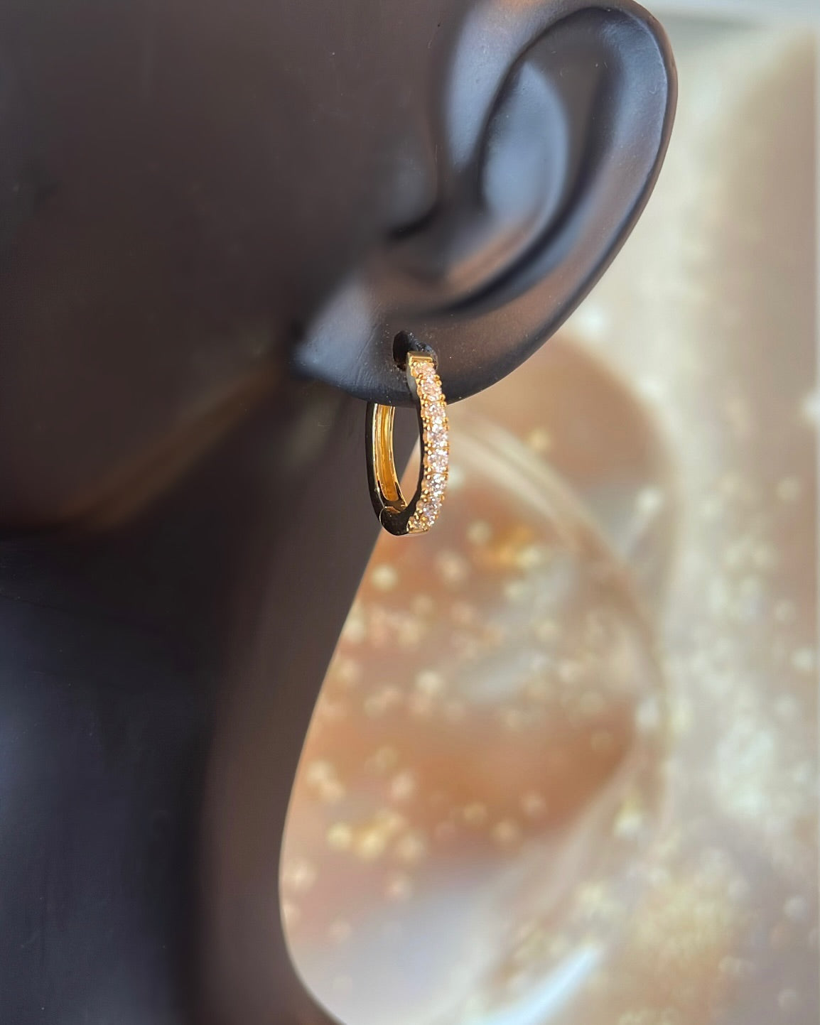 9ct Yellow Gold & Diamond Mini Hoop Earrings