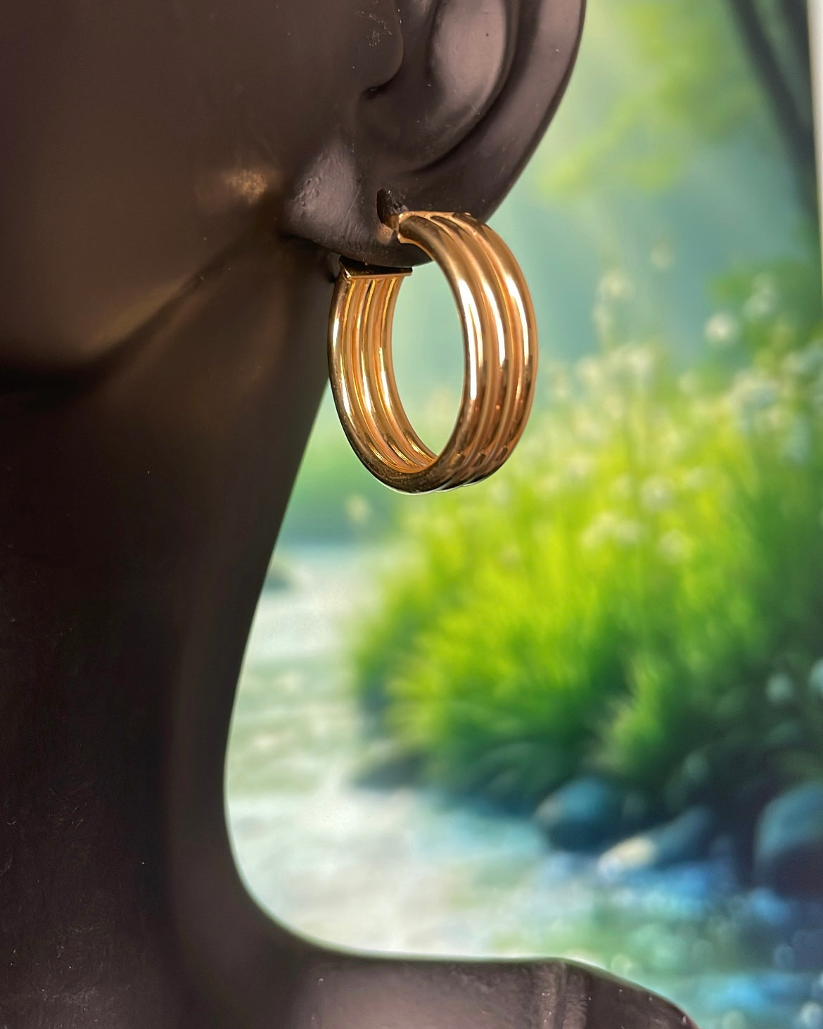 9ct Yellow Gold Triple Hoop Earrings