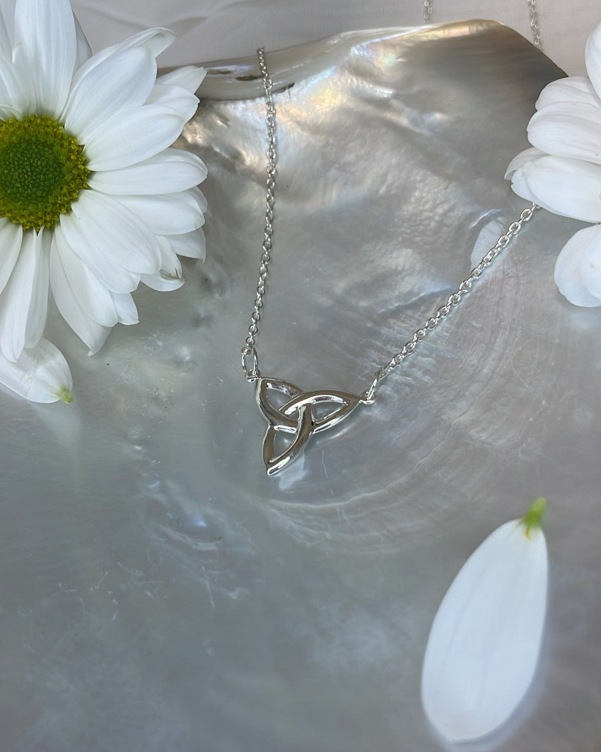Sterling Silver Trinity Knot Double Link Pendant