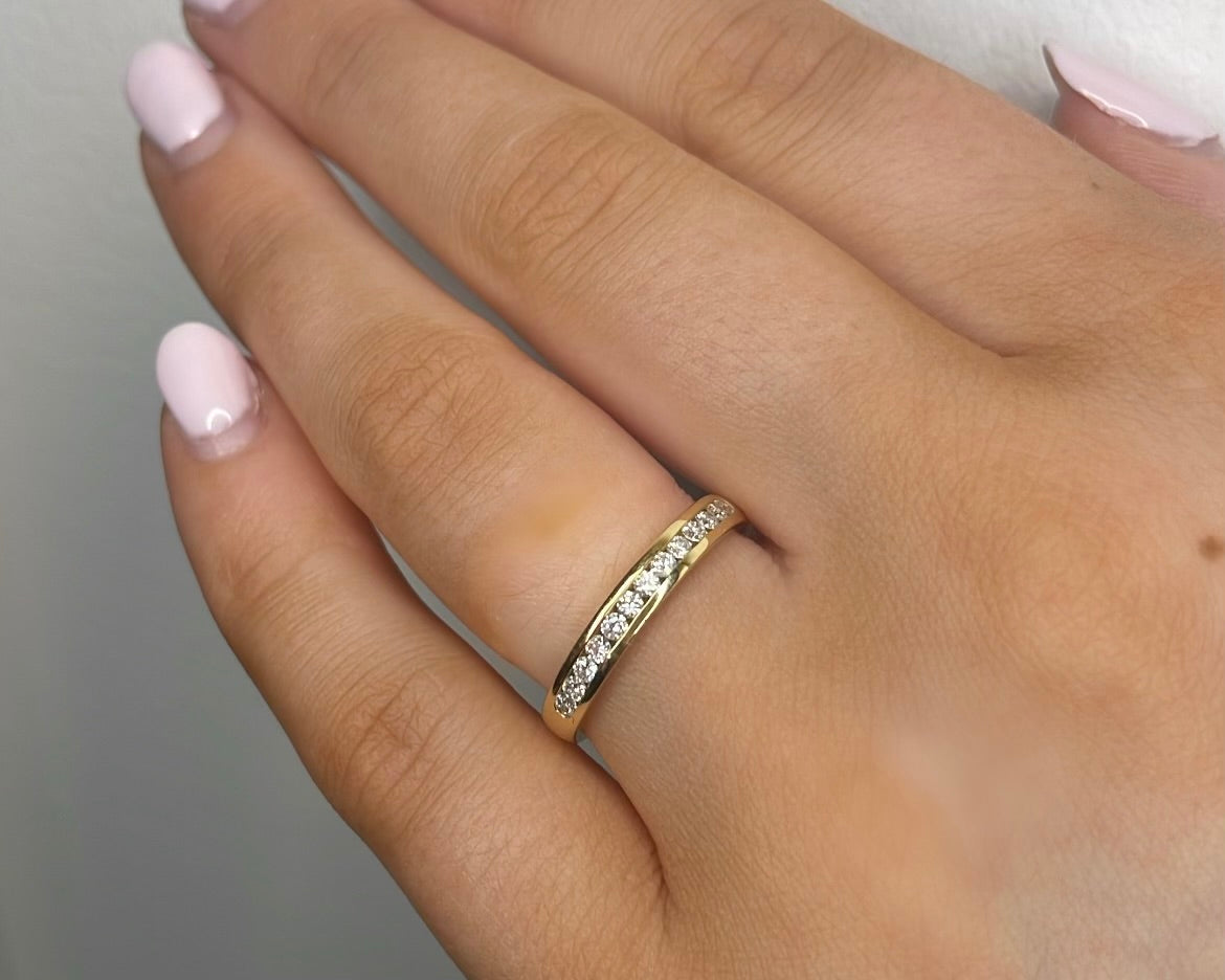 18ct Yellow Gold Channel-Set Diamond Wedding Band