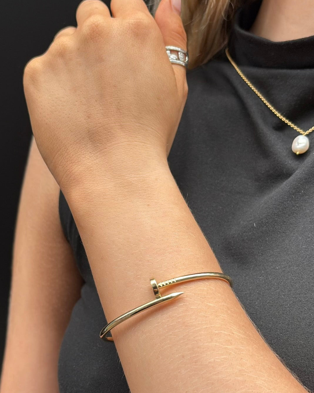 9ct Yellow Gold Nail Bracelet
