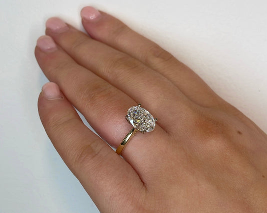 2.50ct Oval Diamond Solitaire Yellow Gold Ring