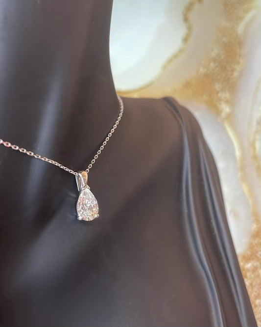 1ct Pear Brilliant Solitaire Diamond Pendant
