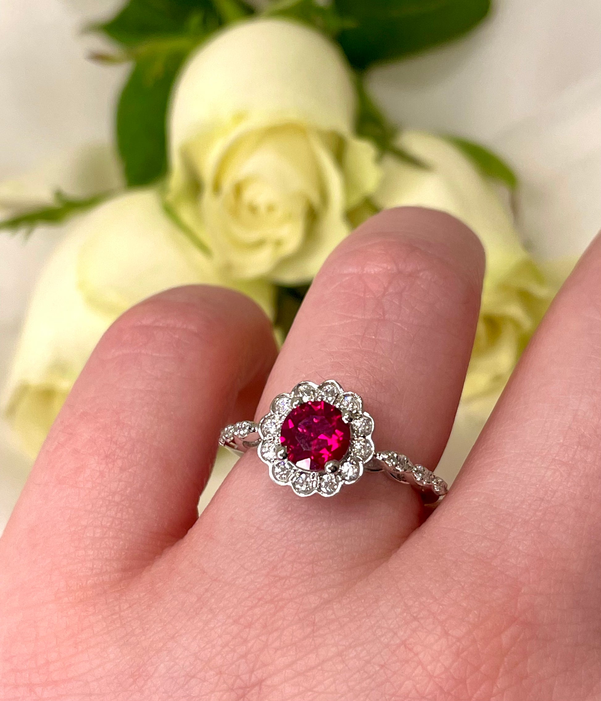 White gold 2025 crystal ring