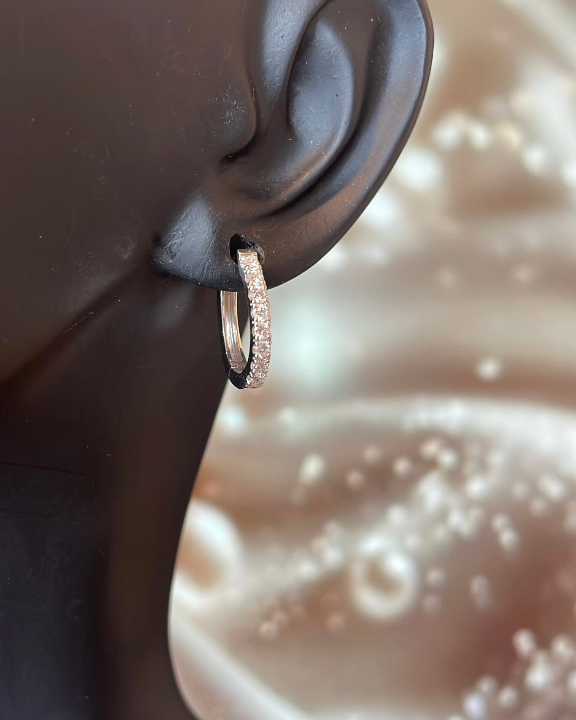 9ct White Gold & Diamond Mini Hoop Earrings