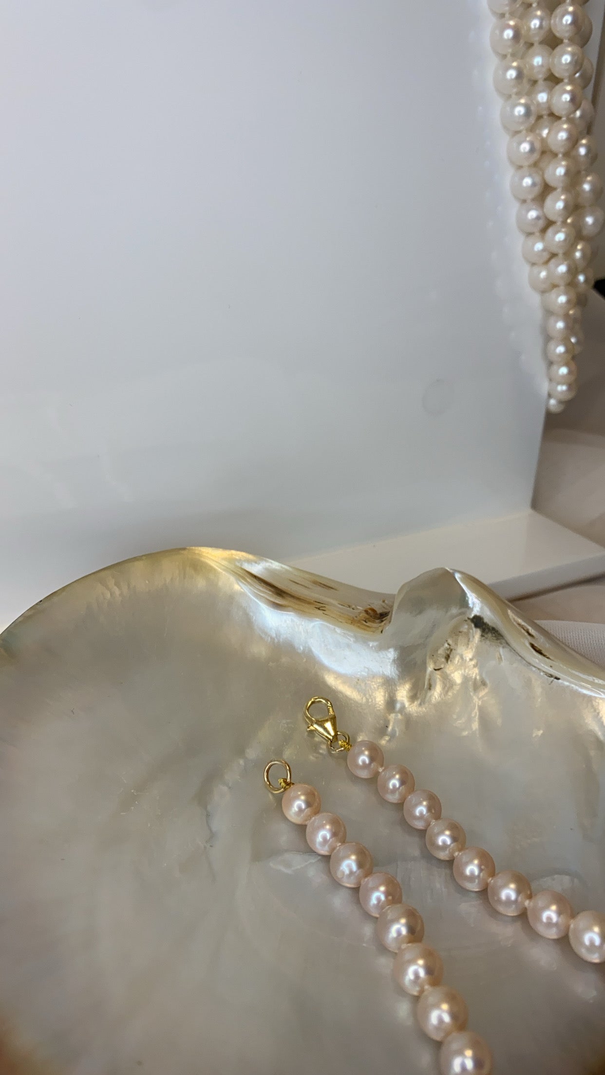 Small Champagne Freshwater Pink Pearl Necklace