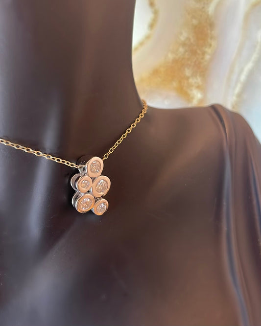 Five Round Brilliant Diamond Abstract Pendant