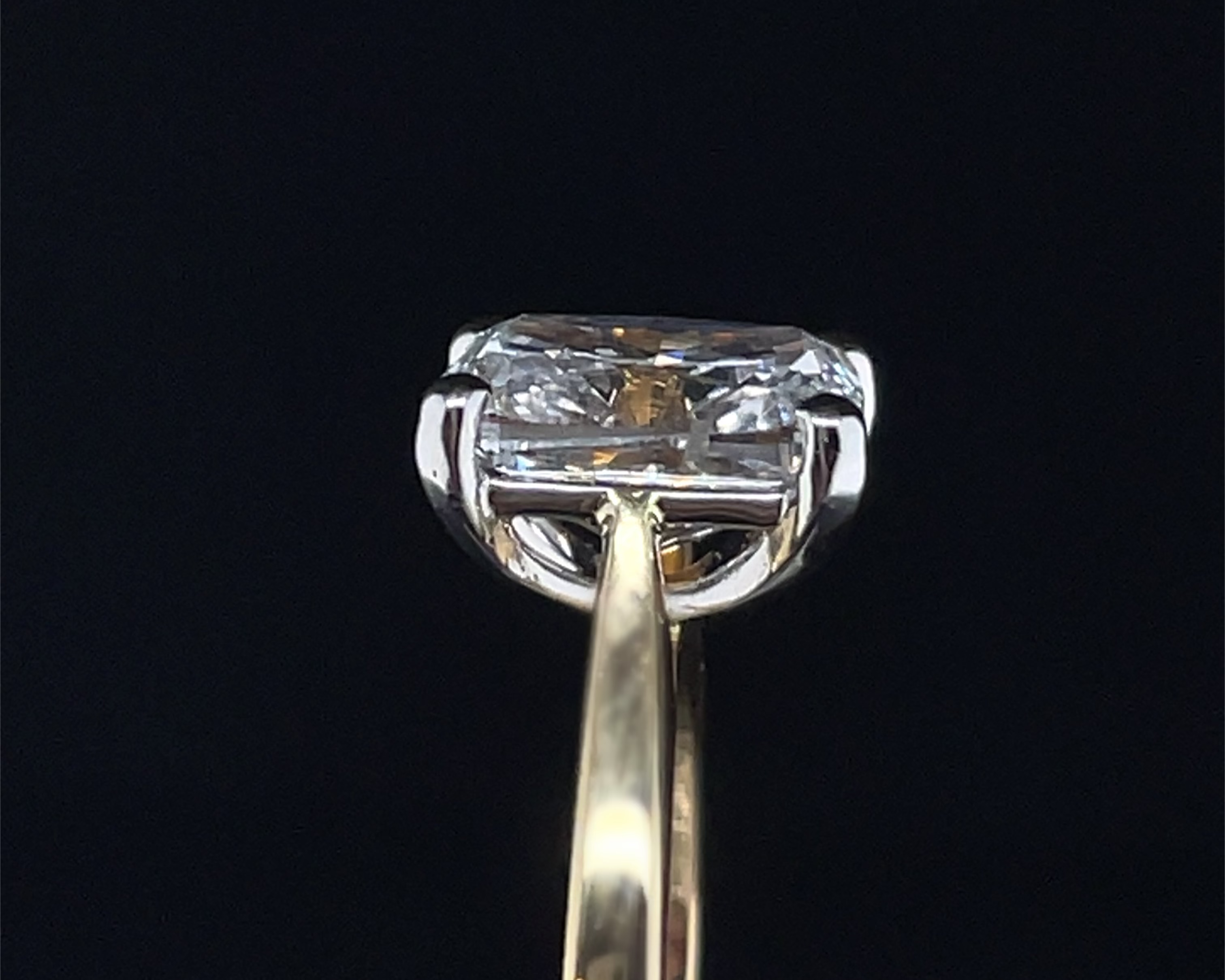 3ct Elongated Cushion Cut Diamond Ring in 18ct Yellow Gold