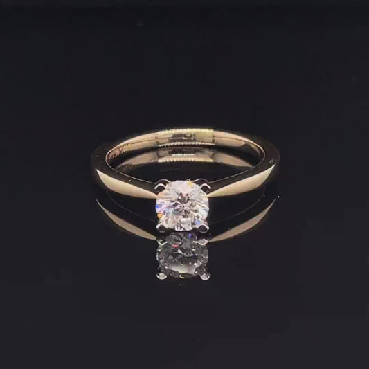 0.55ct Round Diamond Solitaire 9ct Yellow Gold Engagement Ring