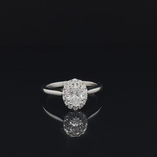 Oval Brilliant Halo Diamond Engagement Ring