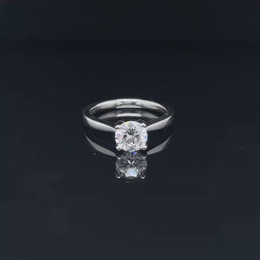 1ct Lab Grown Round Diamond Solitaire Platinum Engagement Ring