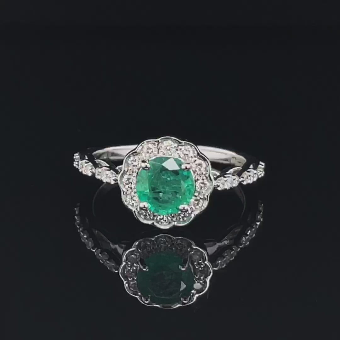 Art deco style sale emerald ring