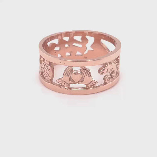 Rose Gold Story of Galway 9ct Openback Ring