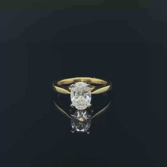 1.34ct Lab Grown Oval Diamond Solitaire Yellow Gold Engagement Ring
