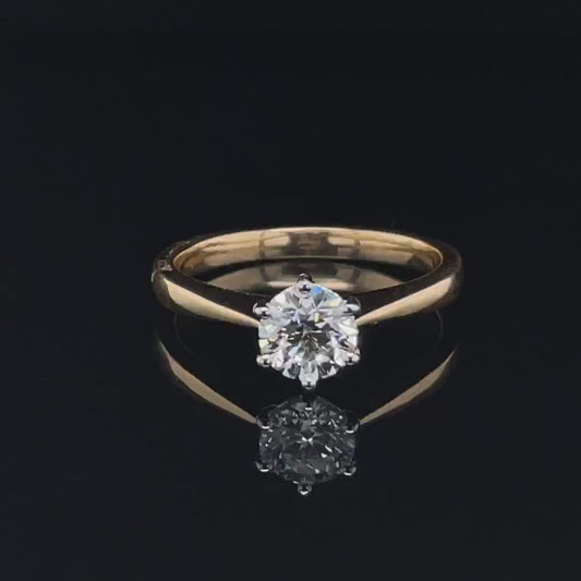 0.70ct 6 Claw Lab Grown Round Diamond Solitaire Engagement Ring