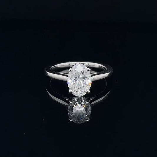 1.50ct Lab Grown Oval Diamond Solitaire White Gold Engagement Ring