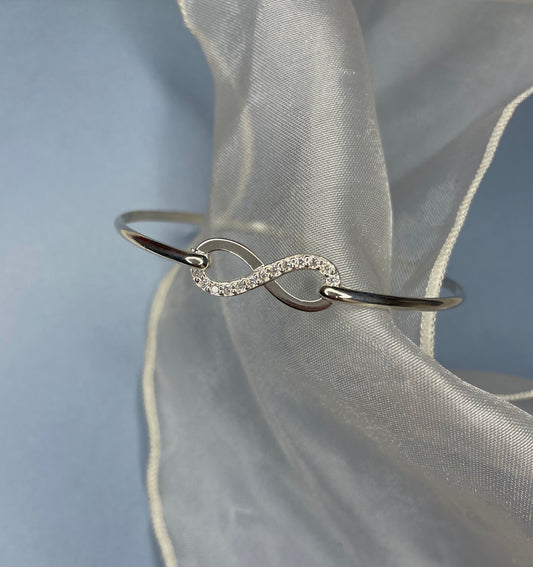 Sterling Silver Infinity CZ Bangle