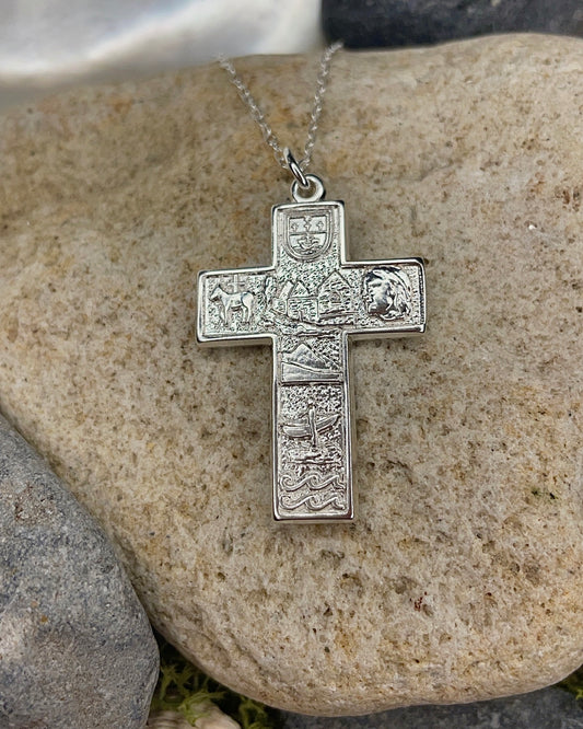 Large Story of Mayo Sterling Silver Cross