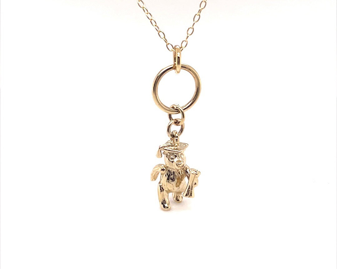 9k Graduation Bear Pendant