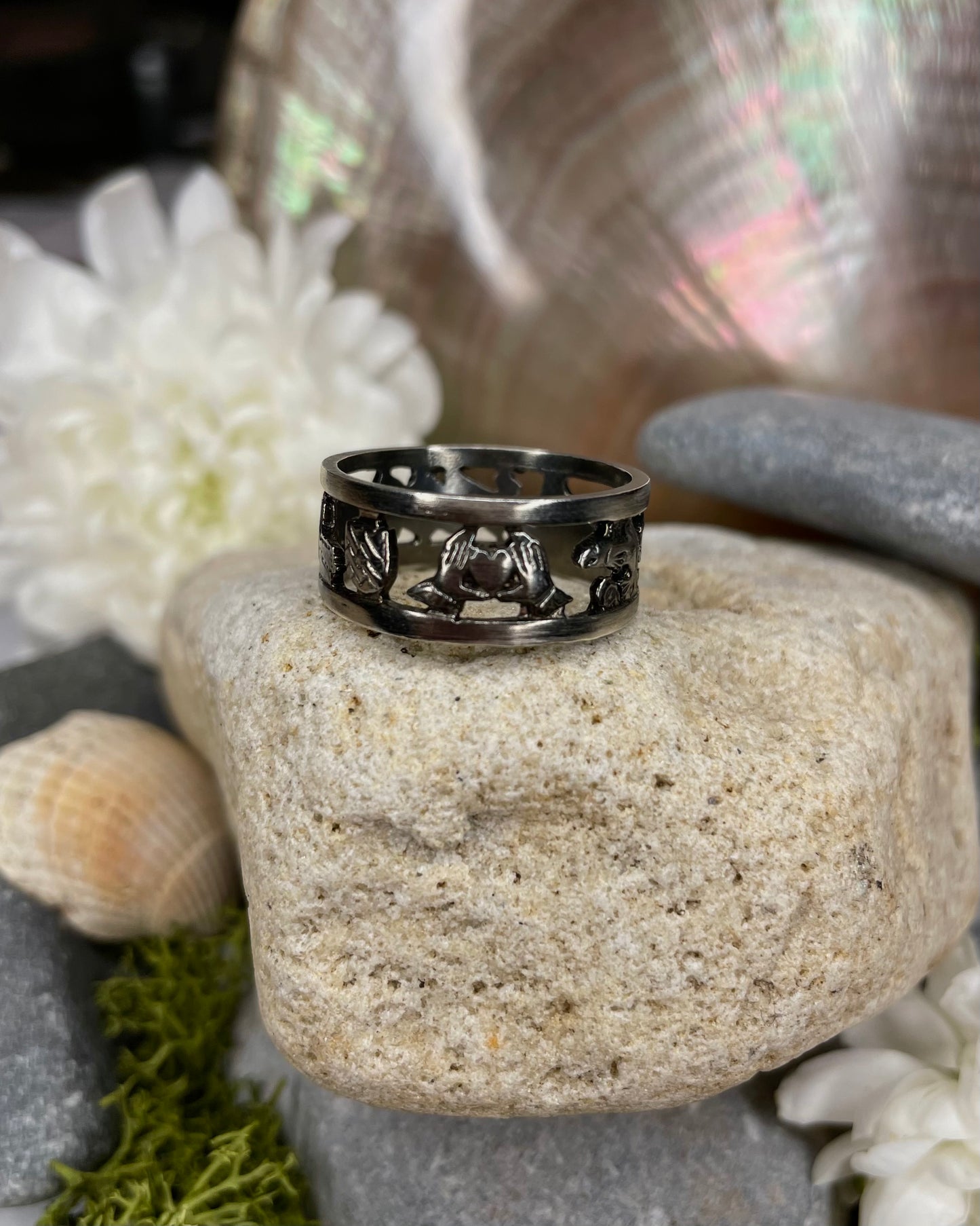 Story of Galway Black Rhodium Open Back Ring