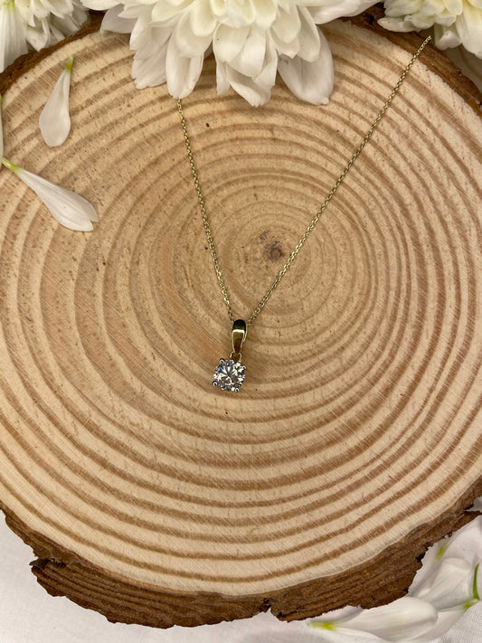 Yellow gold and 0.55ct Diamond Solitaire Pendant