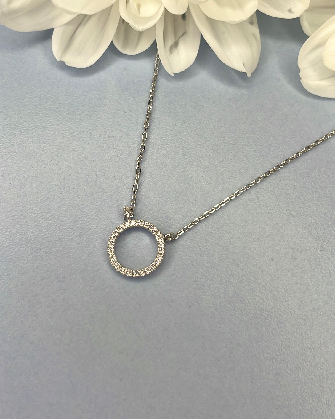 Sterling Silver Cubic Circle Zirconia Pendant