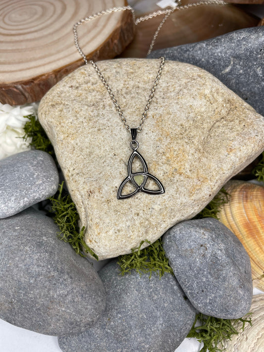 Sterling Silver with Black Rhodium Trinity Knot