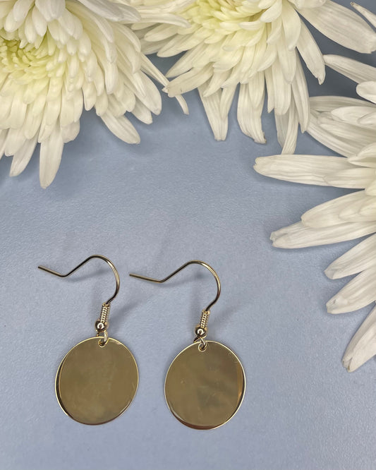 9ct Yellow Gold Disc Earrings