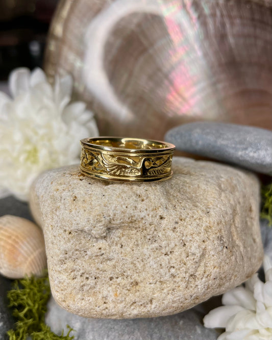 Children of Lir Openback Ring 18ct Gold