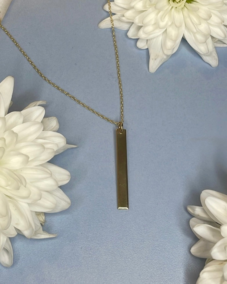 9ct Gold Vertical Bar