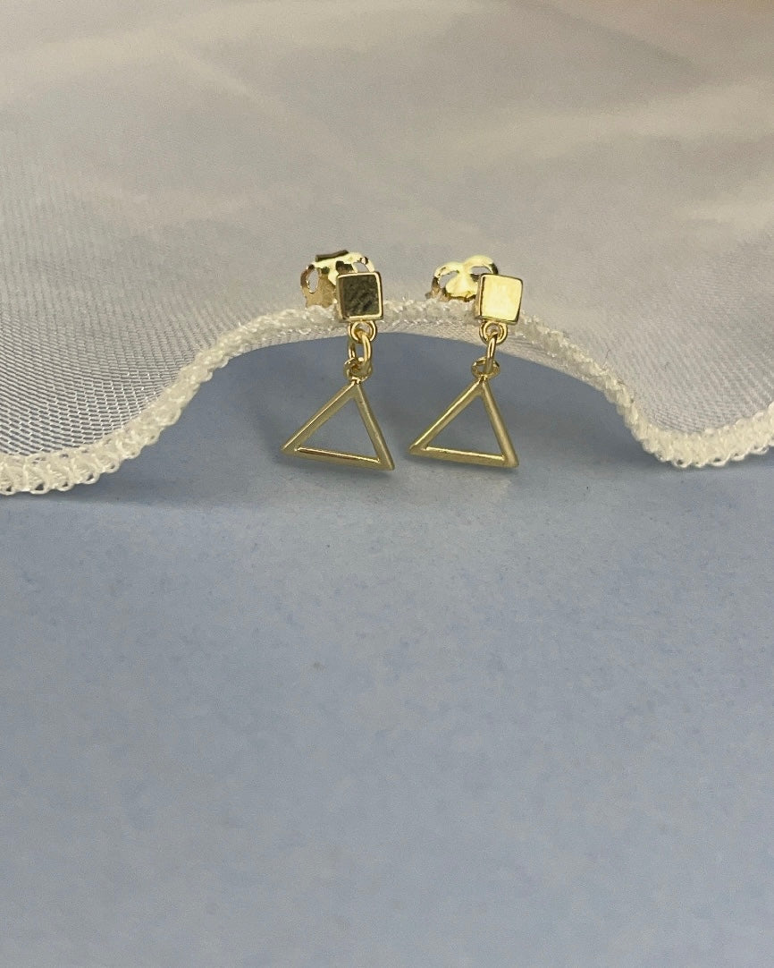 9ct Gold Triangle Drop Earring